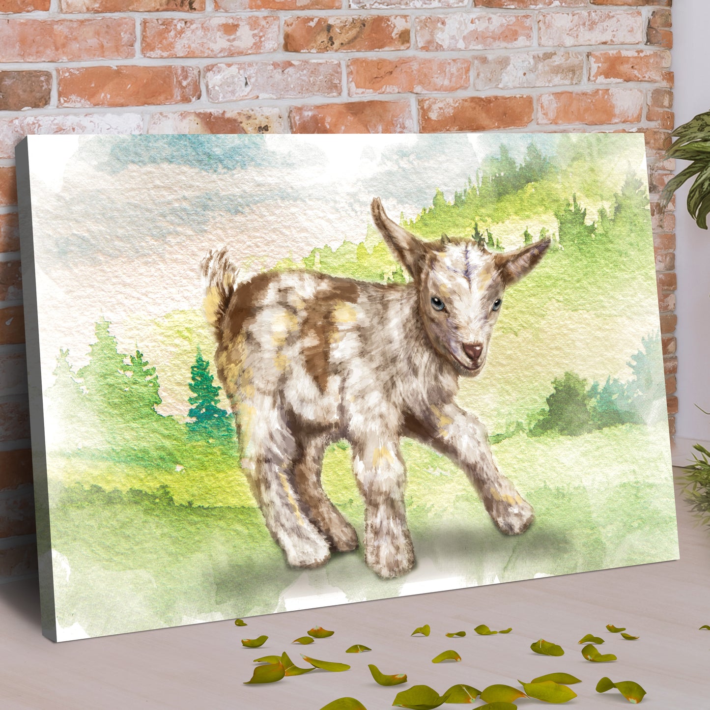 Adorable Baby Goat Canvas Wall Art Style 1 - Image by Tailored Canvases