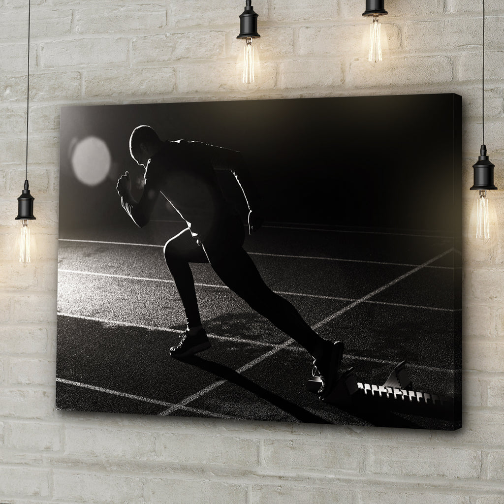 Track and Field Starting Line Runners Canvas Wall Art by Tailored Canvases