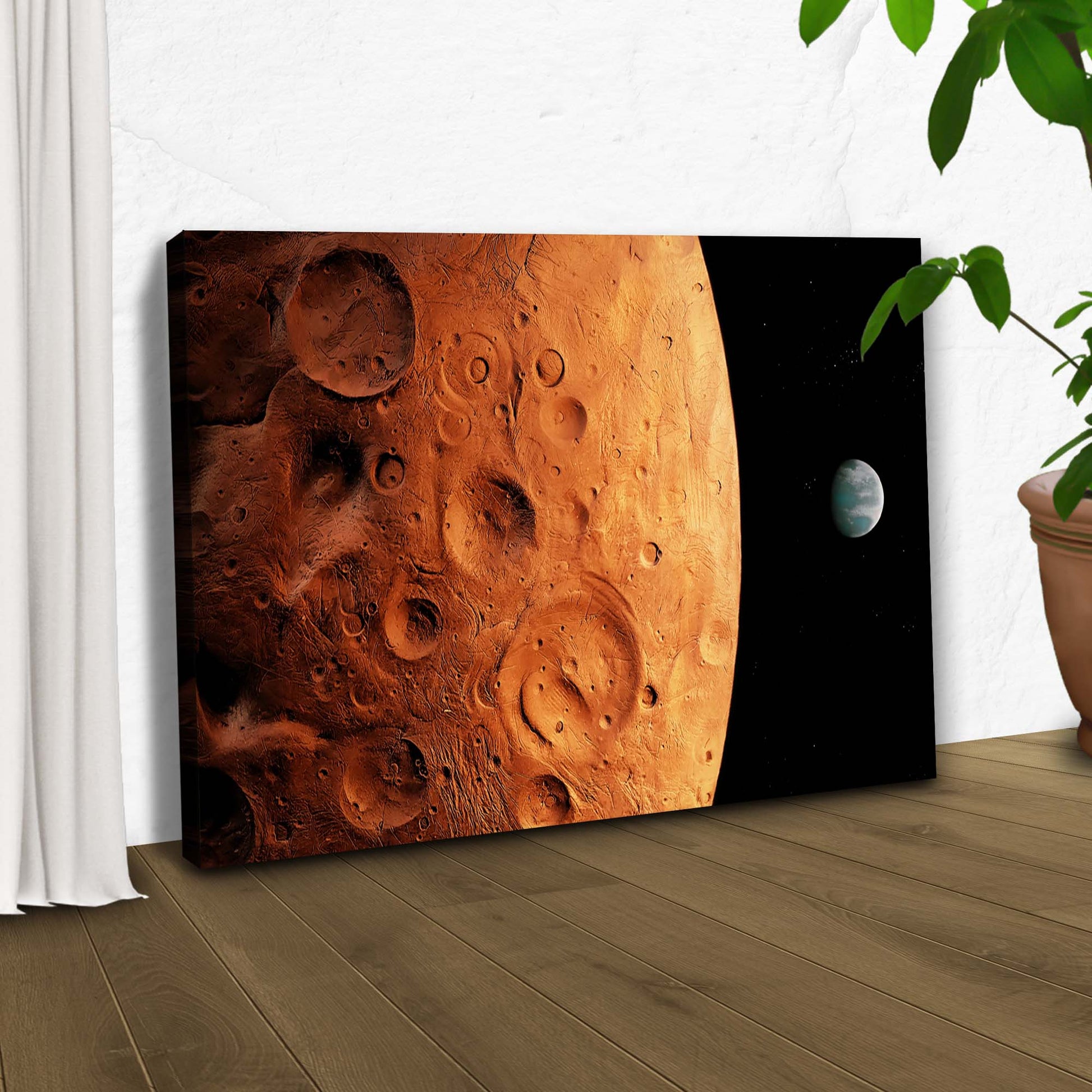 Planet Mars Craters Canvas Wall Art Style 2 - Image by Tailored Canvases
