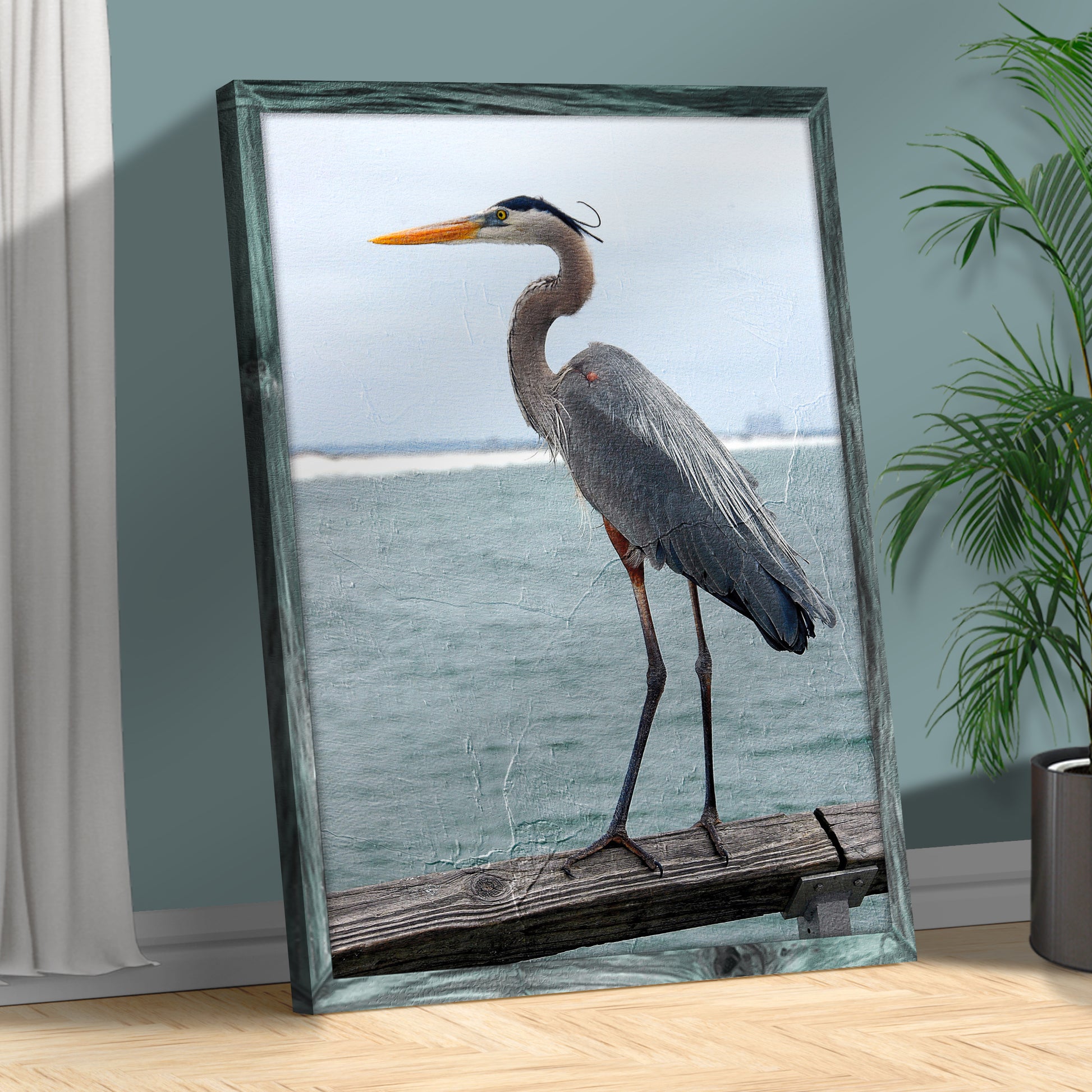 Great Heron Portrait Canvas Wall Art II Style 2 - Image by Tailored Canvases