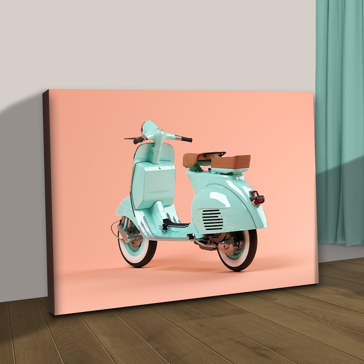 Scooter Motorcycle Rare Vespa Canvas Wall Art Style 2 - Image by Tailored Canvases