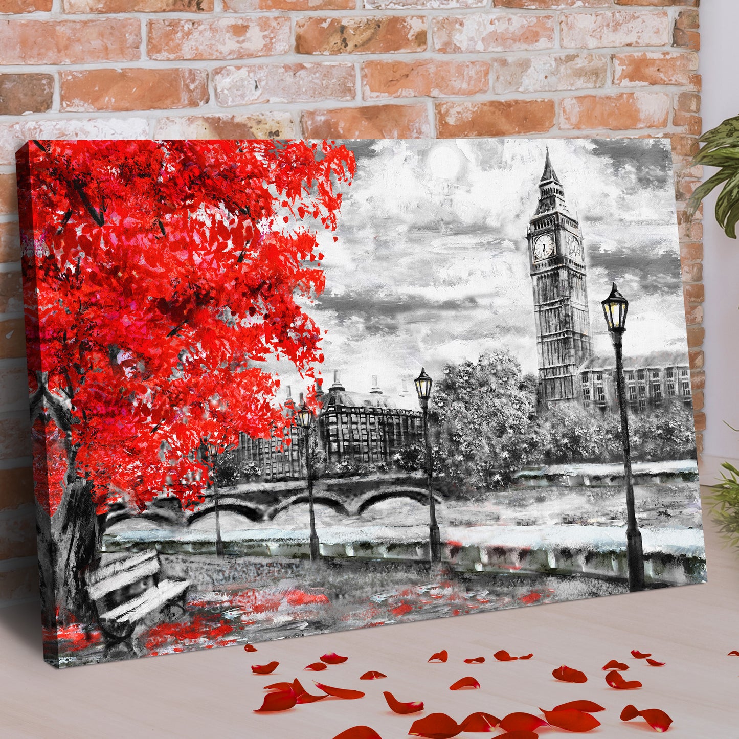 Stunning Red Autumn Tree Wall Art Canvas Style 1 - Image by Tailored Canvases