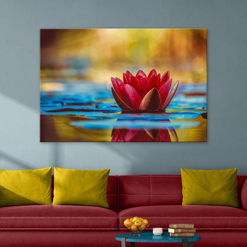 Growing Red Lotus Canvas Wall Art by Tailored Canvases