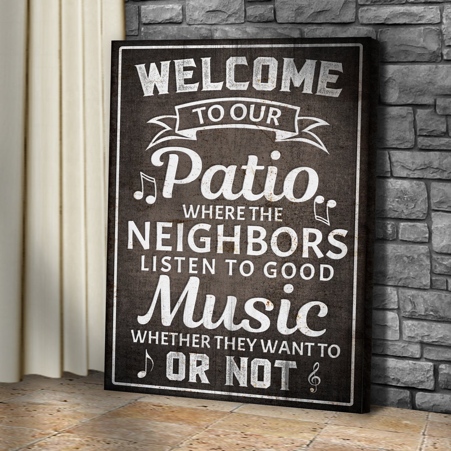Welcome To Our Patio Sign II Style 2 - Image by Tailored Canvases