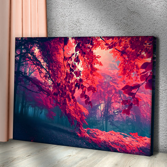 Foggy Red Maple Tree Canvas Wall Art - Image by Tailored Canvases