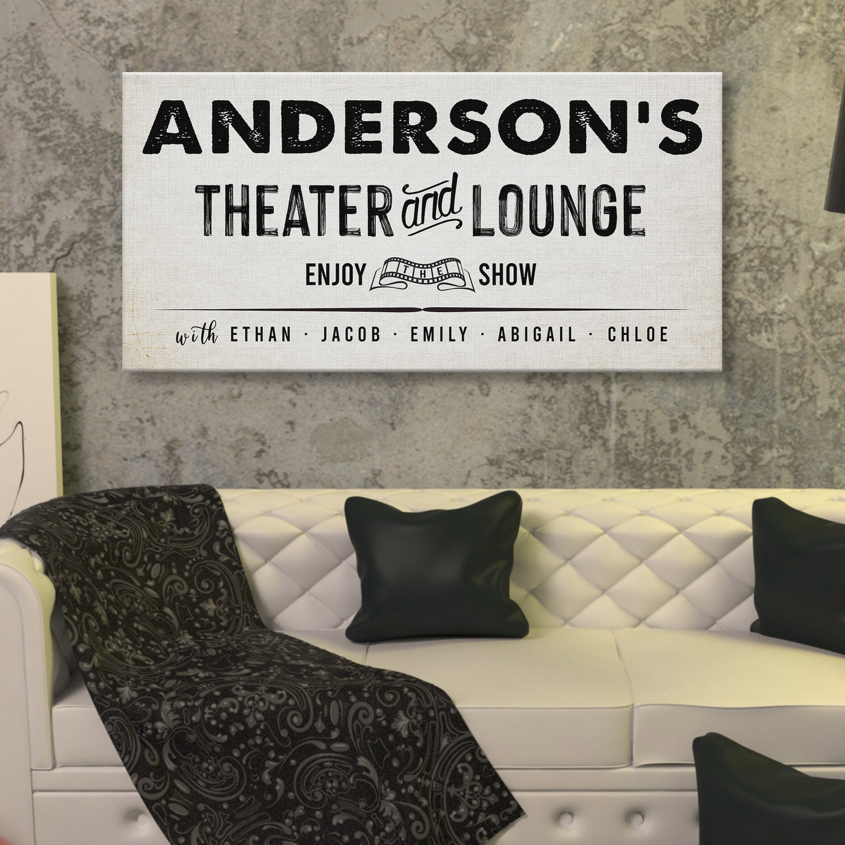 Family Theatre and Lounge Sign - Image by Tailored Canvases
