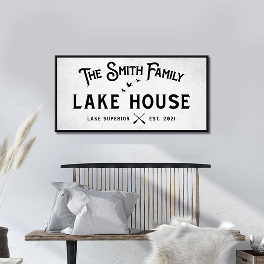 Rustic Family Lake House Sign - Image by Tailored Canvases