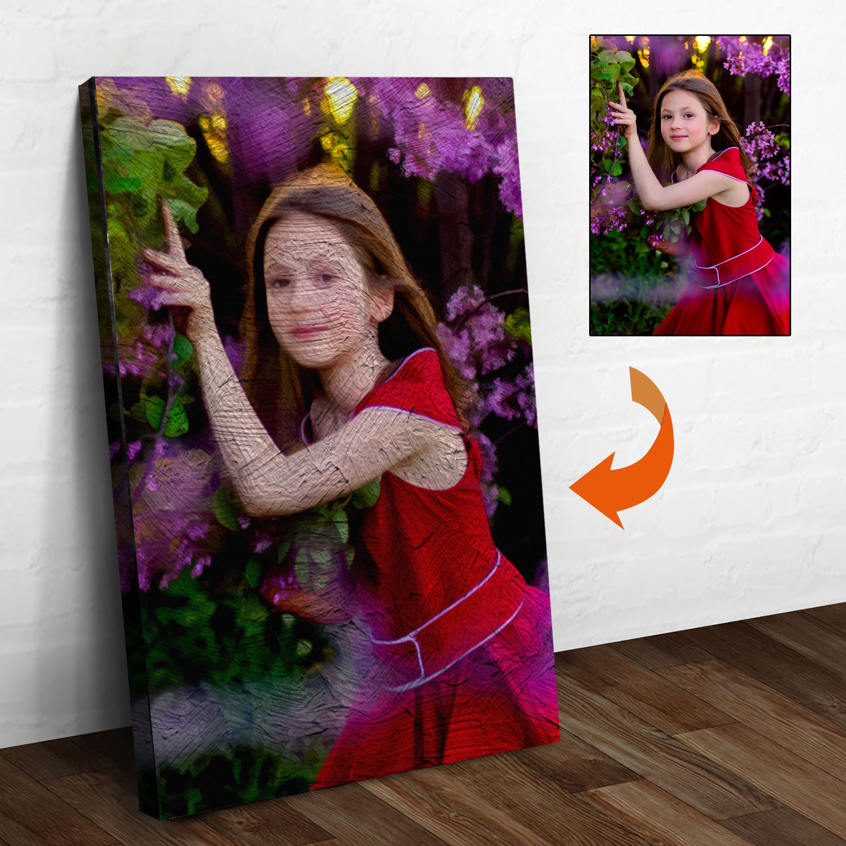 Daughter Watercolor Portrait Sign - Image by Tailored Canvases