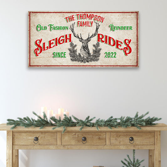 Christmas Reindeer Sign | Customizable Canvas