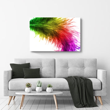 Decor Elements Feather Prismatic Canvas Wall Art