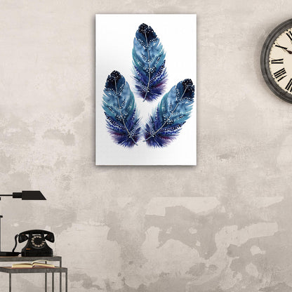 Decor Elements Feather Blue Grunge Canvas Wall Art - Image by Tailored Canvases