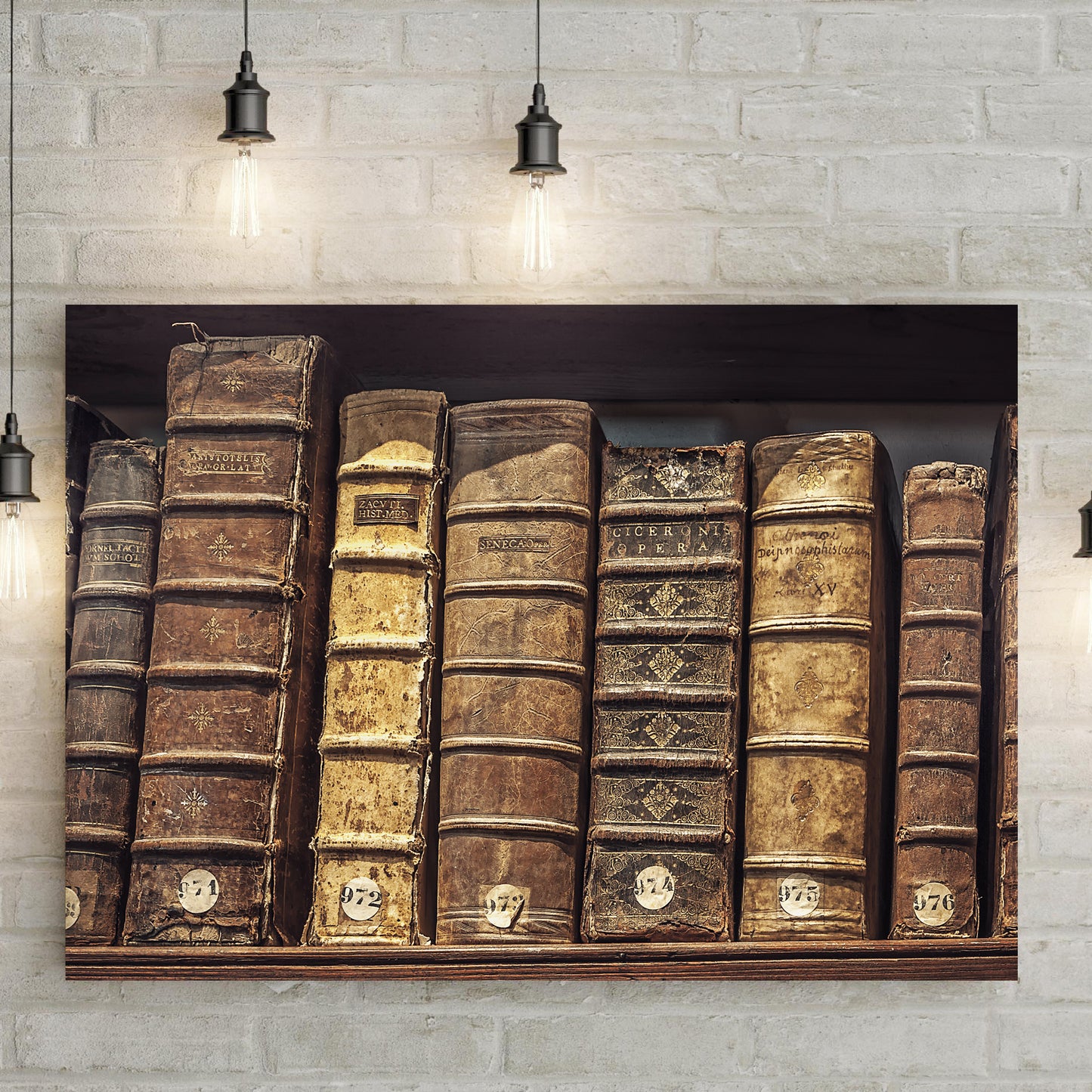 Decor Elements Books Spine Canvas Wall Art Style 1 - Image by Tailored Canvases