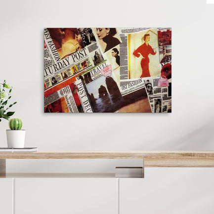 Decor Elements Magazine Pages Vintage Fashion Canvas Wall Art - Image by Tailored Canvases
