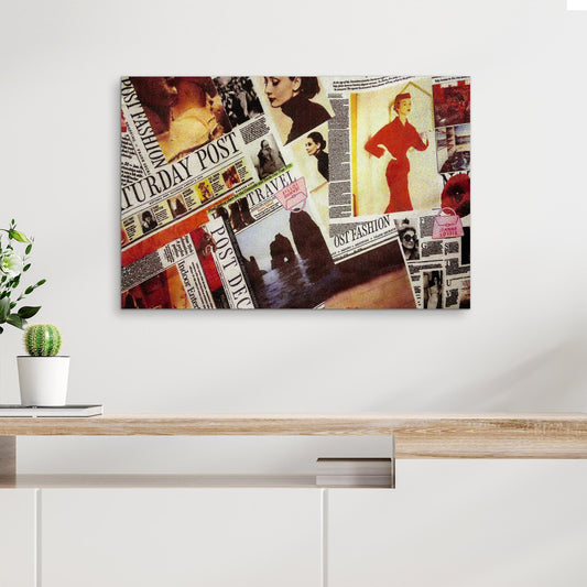 Decor Elements Magazine Pages Vintage Fashion Canvas Wall Art - Image by Tailored Canvases