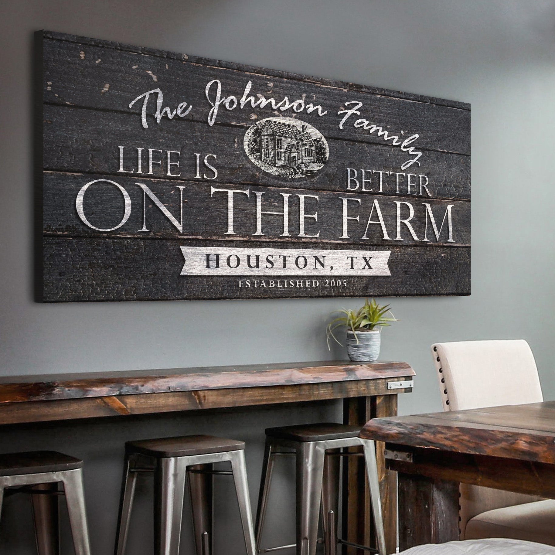 Life is Better on the Farm Sign Style 5 - Image by Tailored Canvases