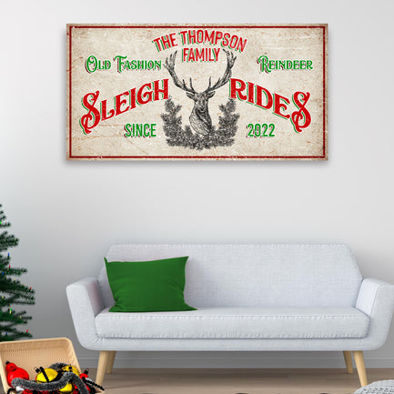 Christmas Reindeer Sign | Customizable Canvas