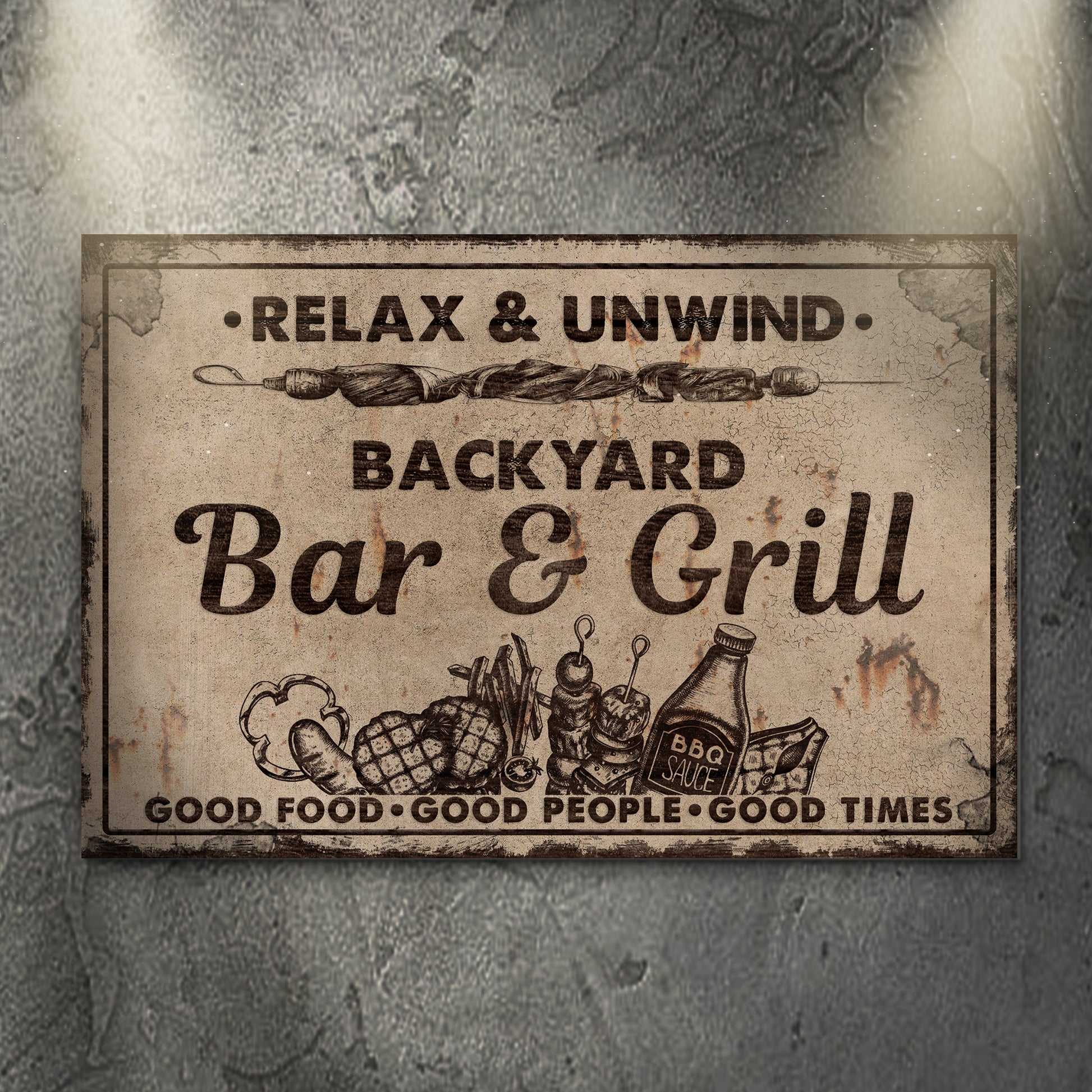 Backyard Bar And Grill Sign Style 1 - Image by Tailored Canvases