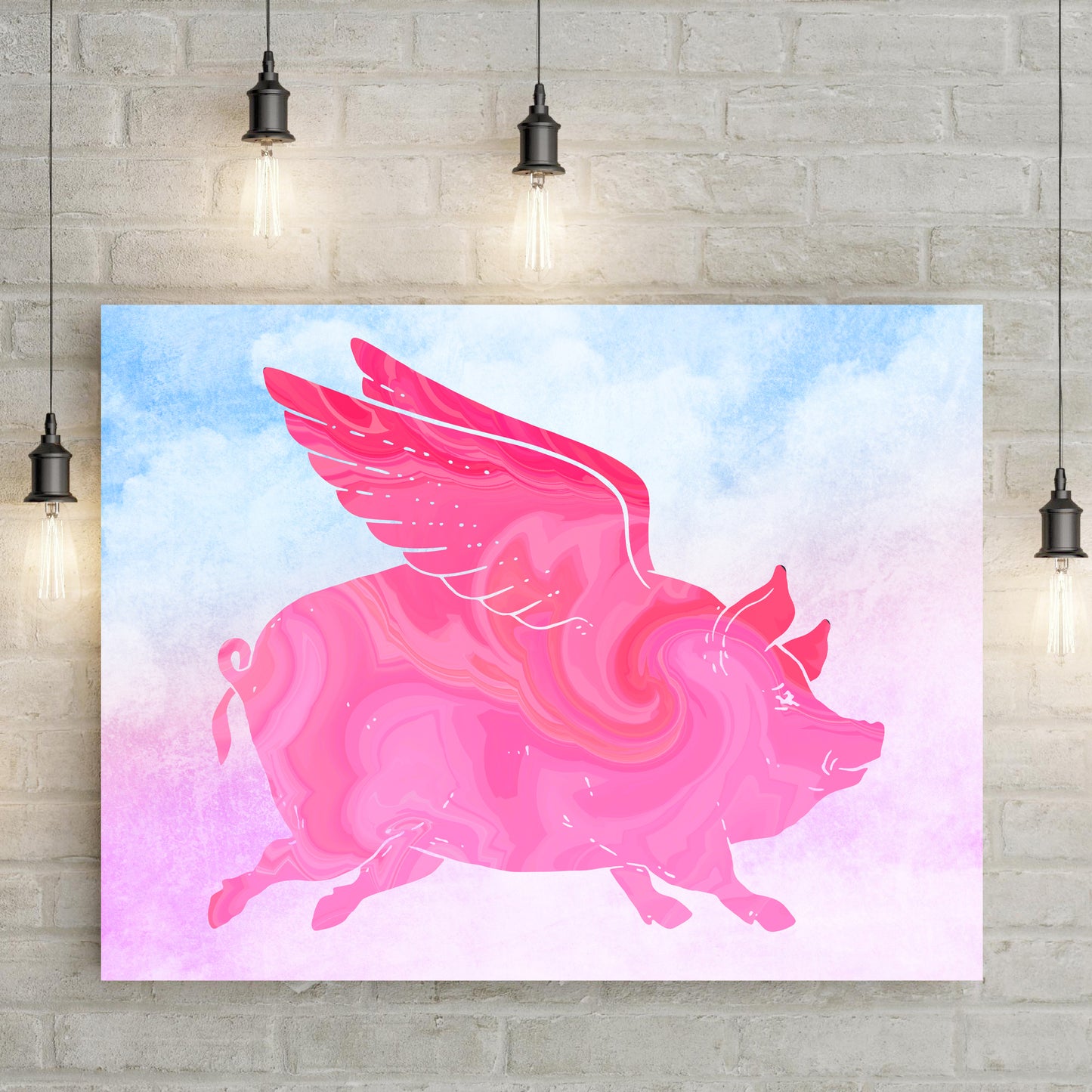 Flying Pig Artwork Canvas Wall Art - Image by Tailored Canvases
