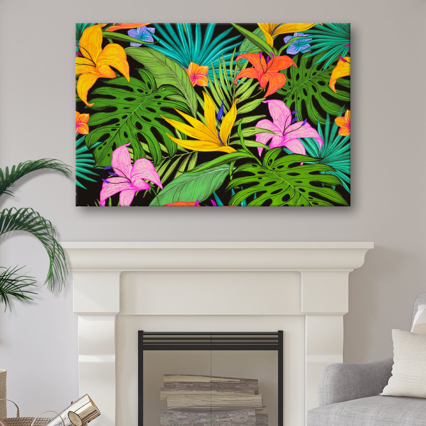 Colorful Tropical Plants Canvas Wall Art Style 2 - Image by Tailored Canvases