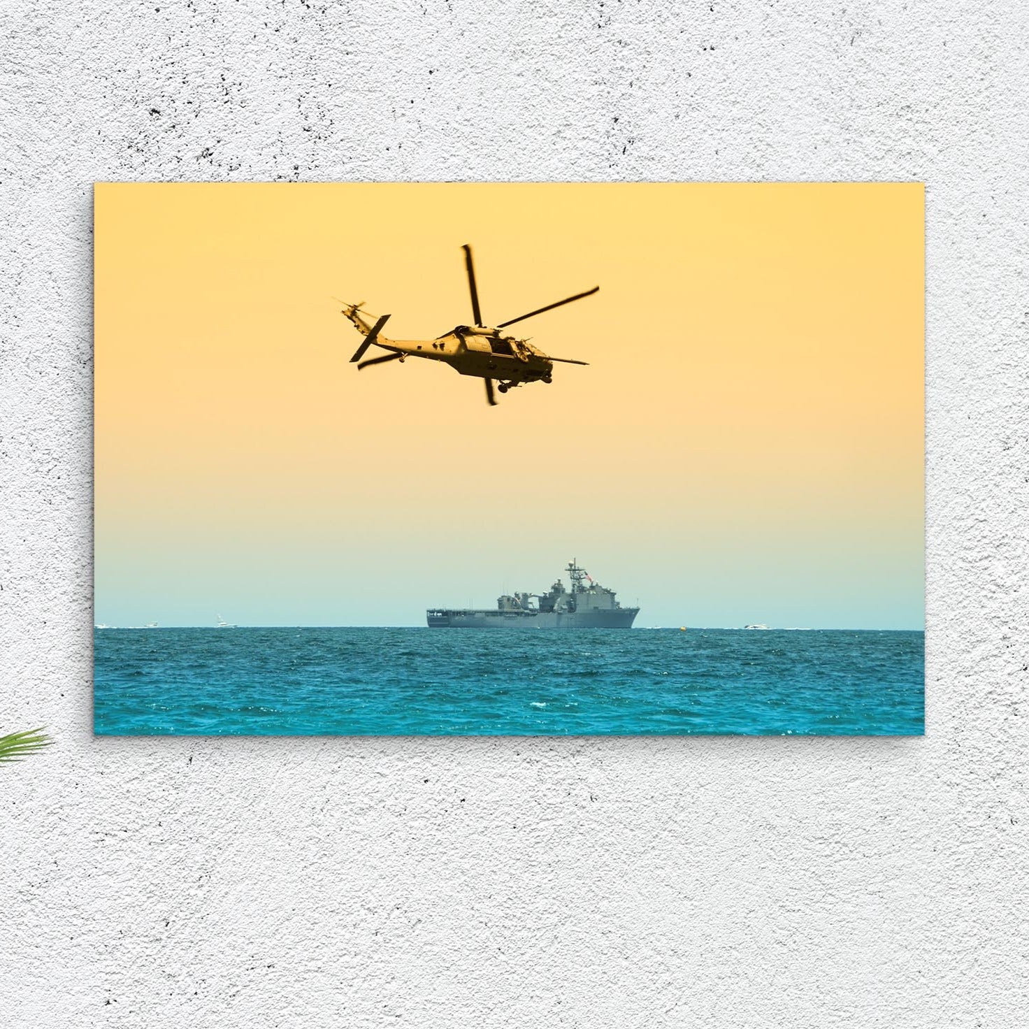 Helicopter Sailboat Canvas Wall Art Style 1 - Image by Tailored Canvases