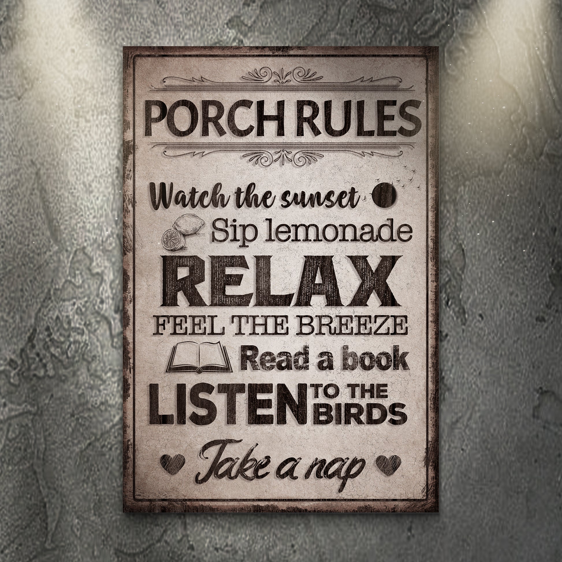 Porch Rules Sign Style 1 - Image by Tailored Canvases