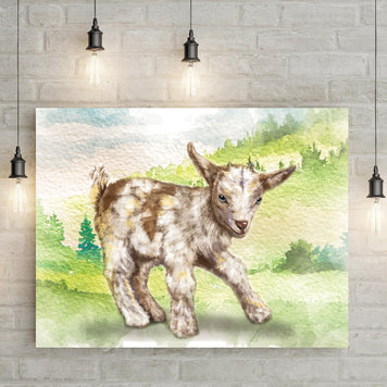 Adorable Baby Goat Canvas Wall Art