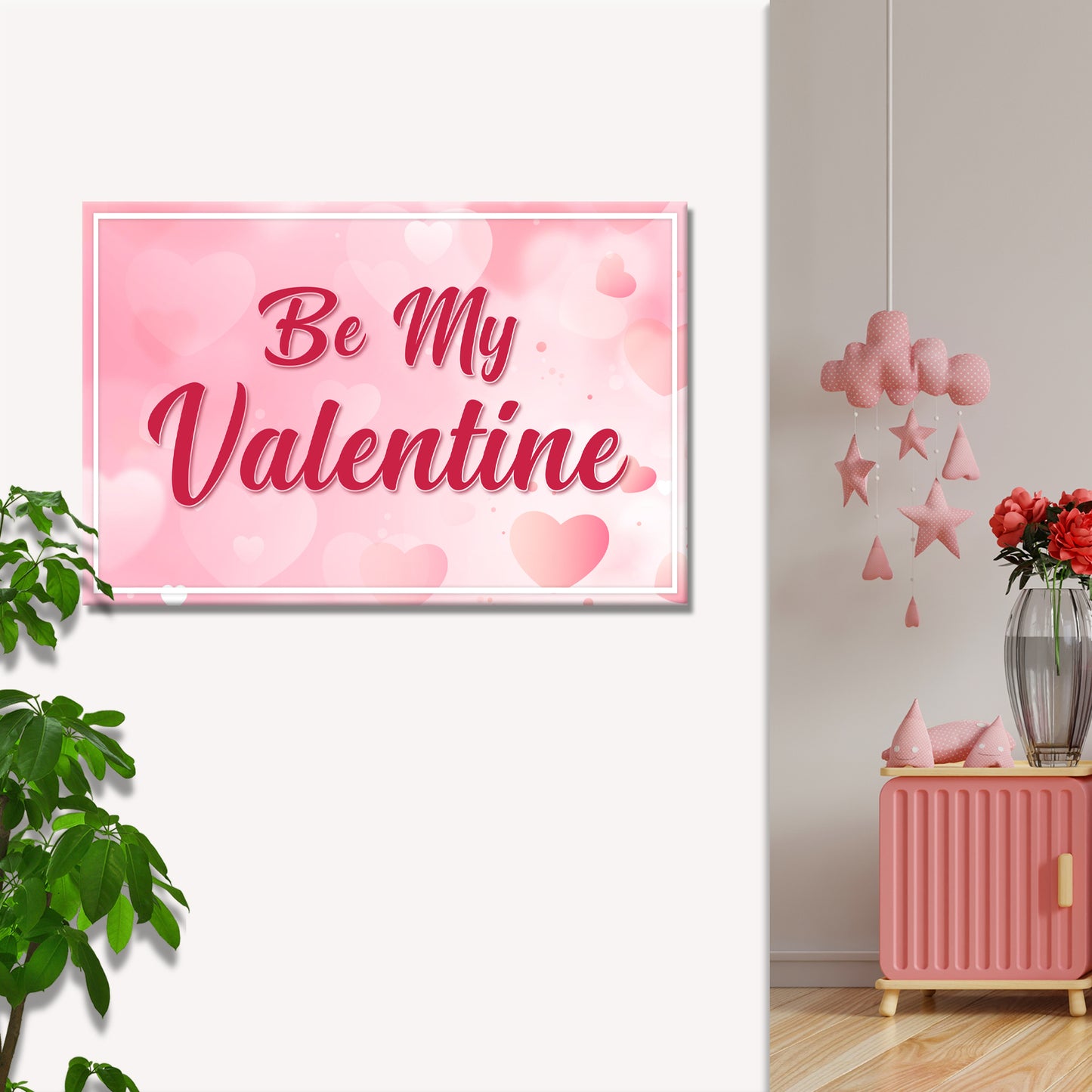 Bokeh Hearts Valentine Sign Style 1 - Image by Tailored Canvases