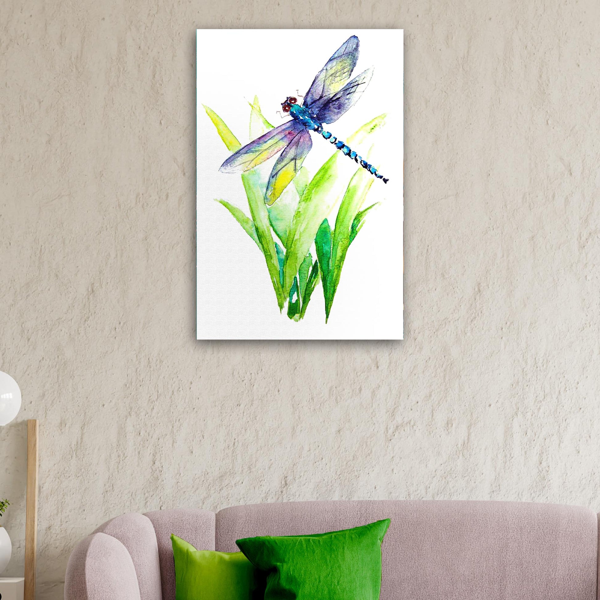 Insect Dragonfly Watercolor Canvas Wall Art - by Tailored Canvases