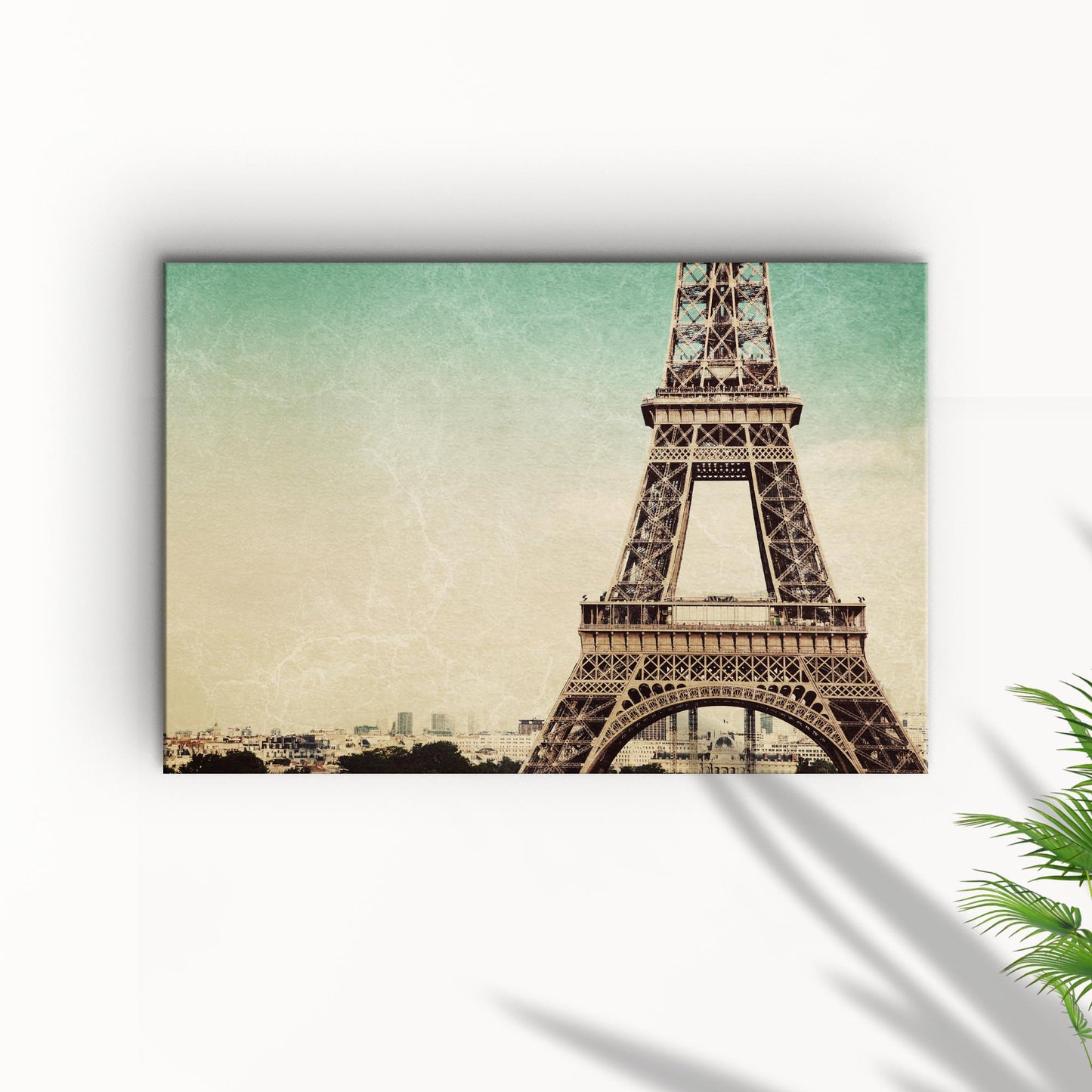 Tower Eiffel Retro Shot Canvas Wall Art Style 1 - Image by Tailored Canvases