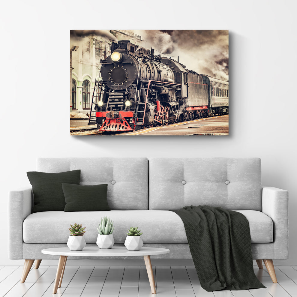 Vintage Train Canvas Wall Art by Tailored Canvases