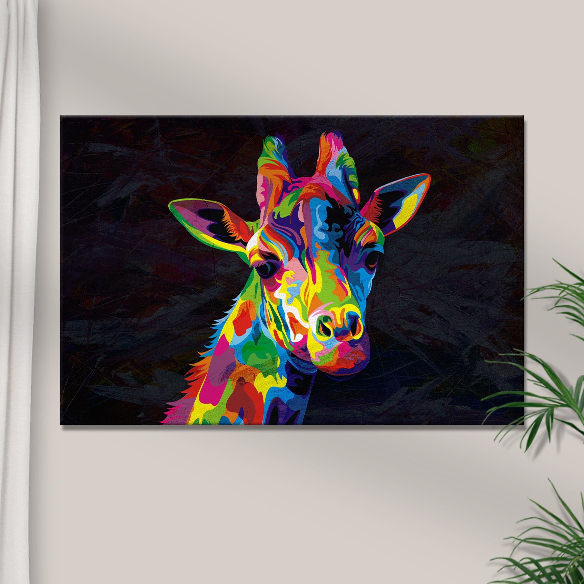 Abstract Colorful Giraffe Canvas Wall Art  - Image by Tailored Canvases