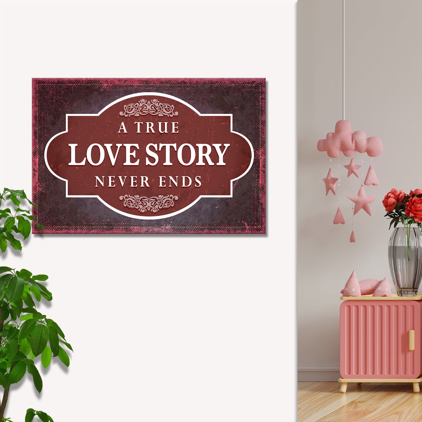 Valentine True Love Story Sign Style 1 - Image by Tailored Canvases