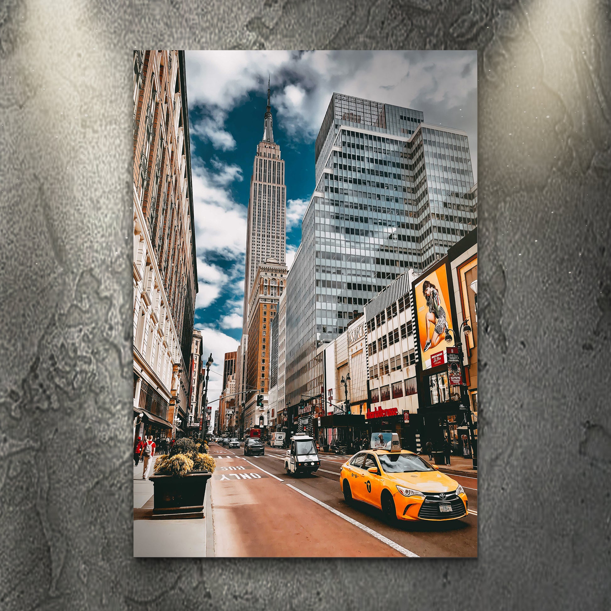 Along The Street Of New York City Canvas Wall Art - Image by Tailored Canvases