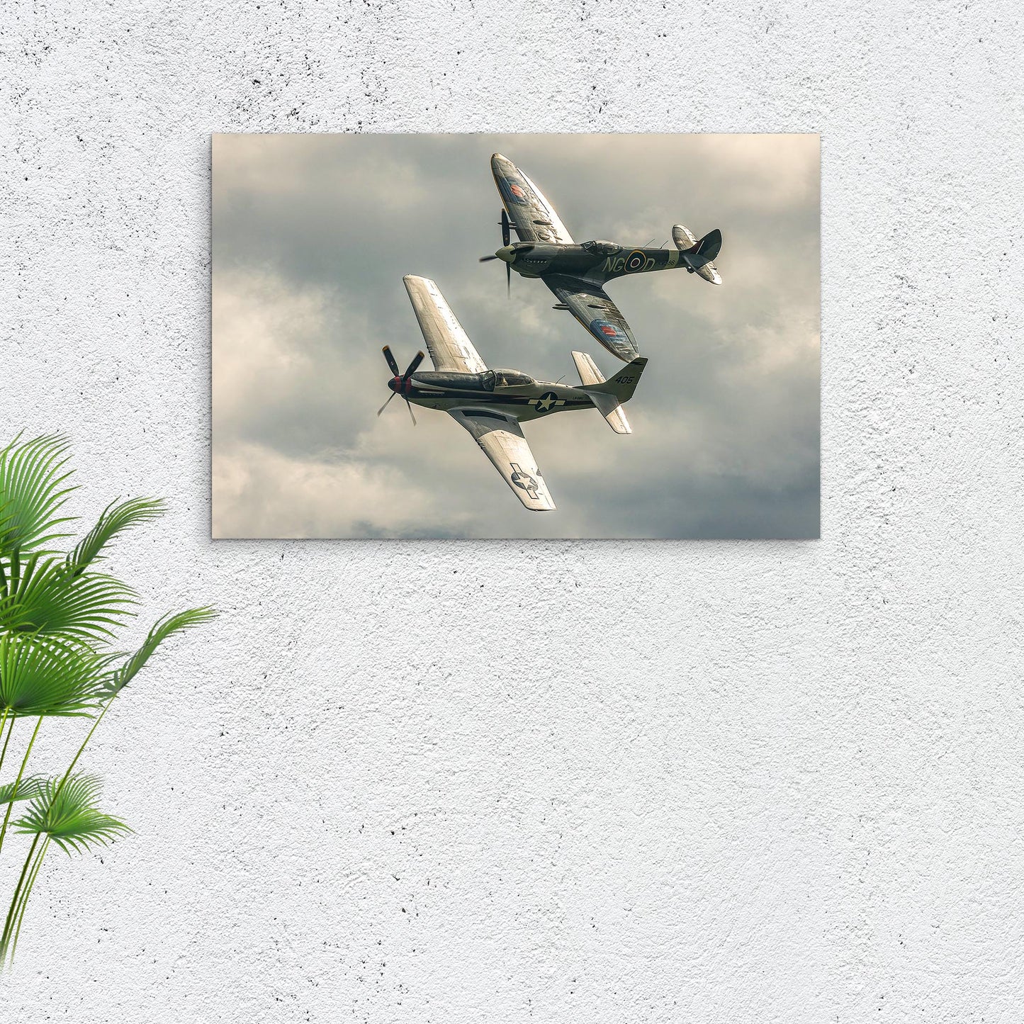 Fighter Plane P-51 Mustang Canvas Wall Art Style 1 - Image by Tailored Canvases