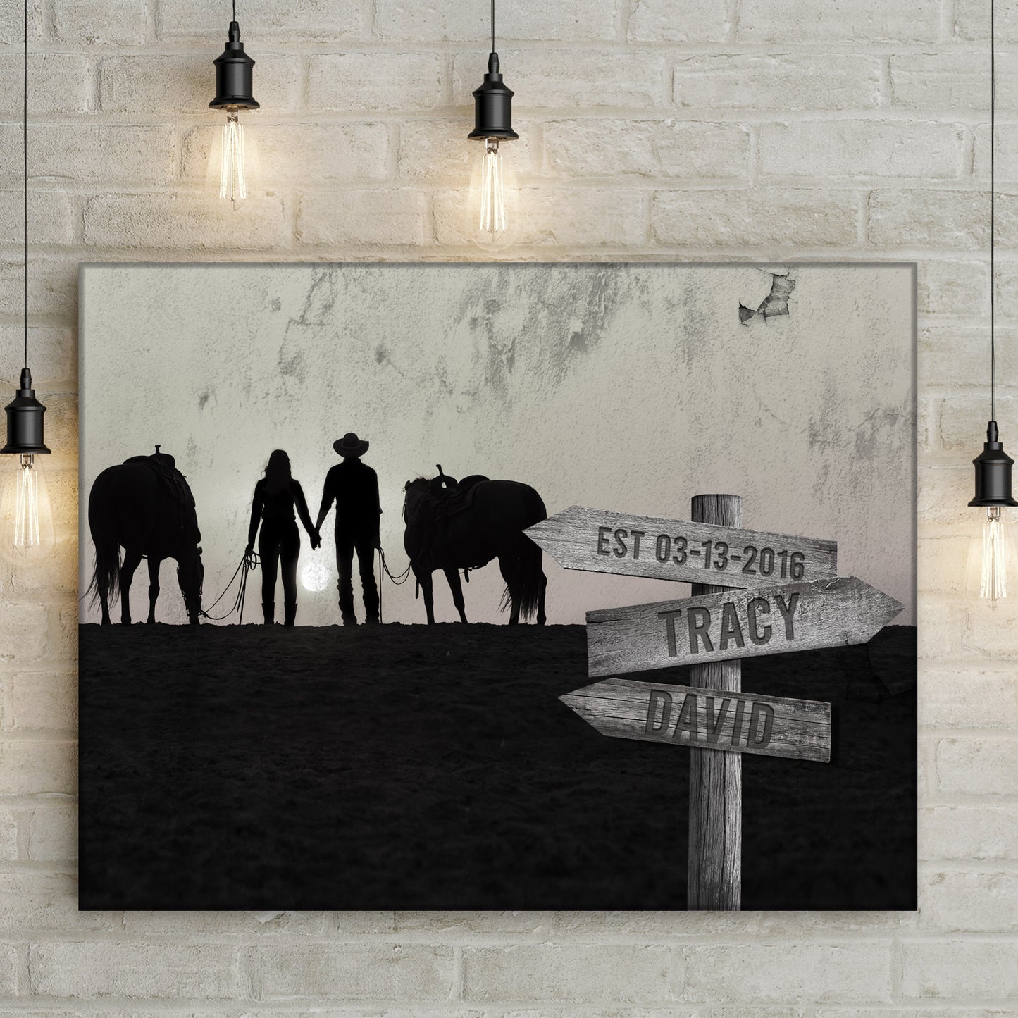 Horse Couple Sign Style 1 - Image by Tailored Canvases