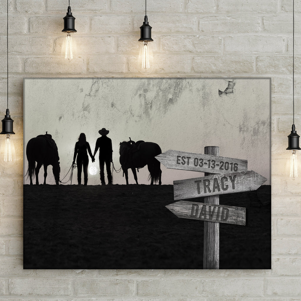 Horse Couple Sign | Customizable Canvas by Tailored Canvases