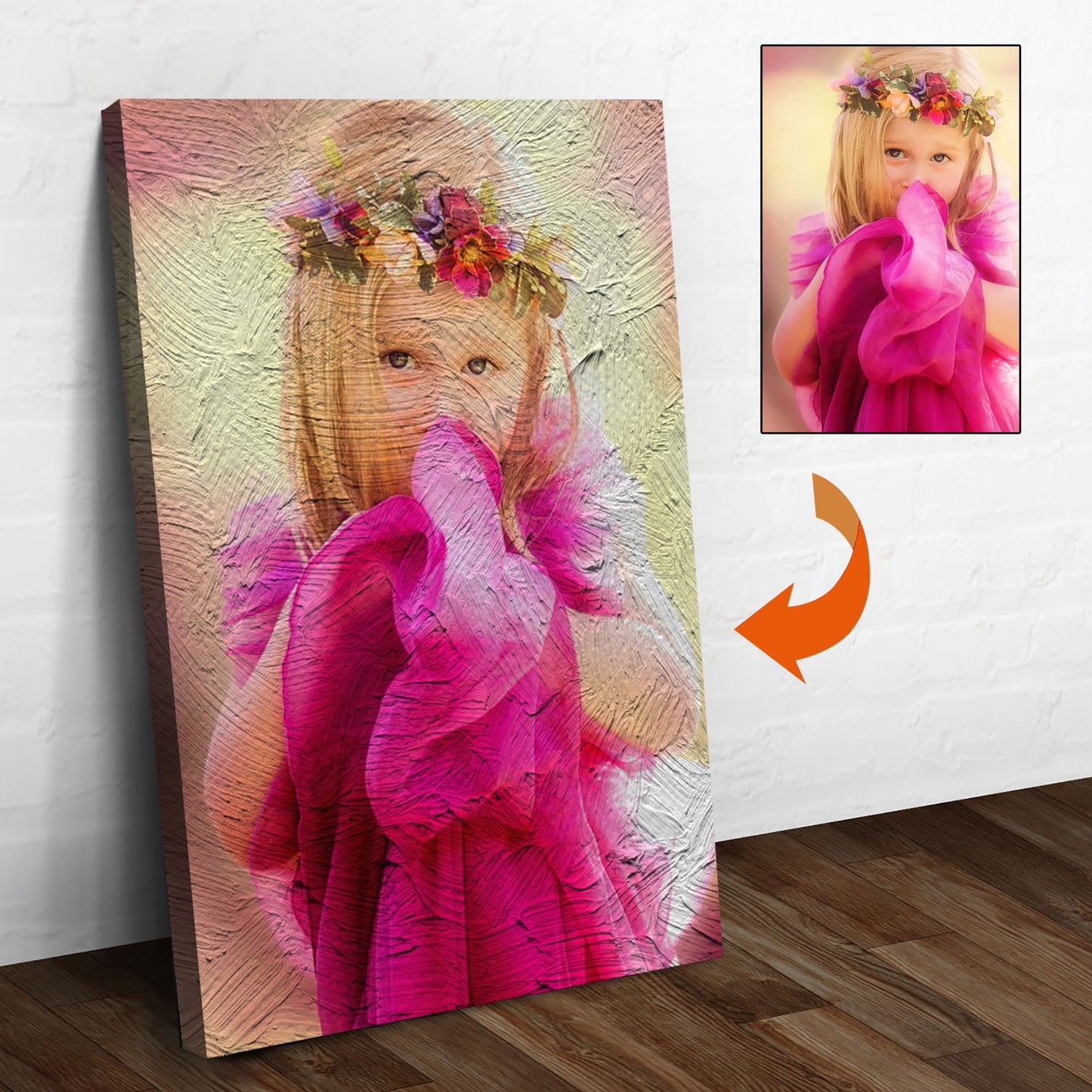 Daughter Watercolor Portrait Sign Style 1 - Image by Tailored Canvases