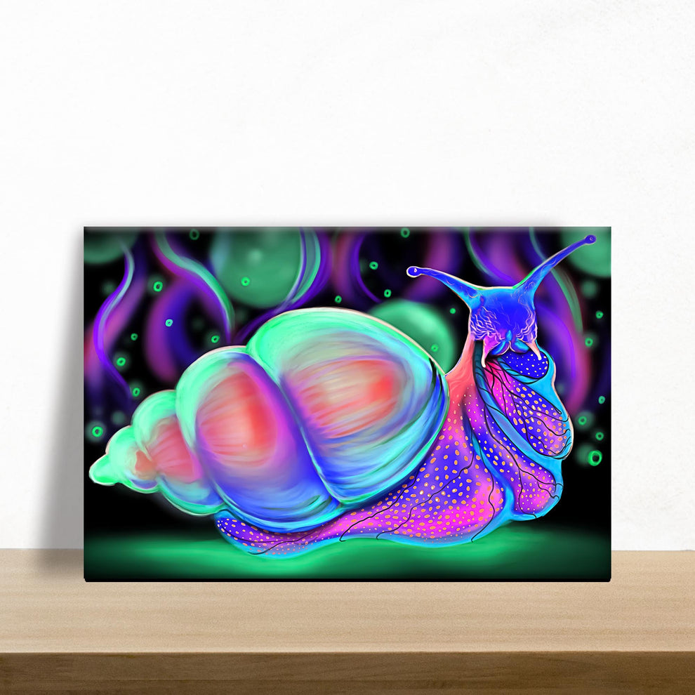 Insect Snail Neon Canvas Wall Art by Tailored Canvases