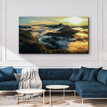 Morning Fog Over Mountains Canvas Wall Art II