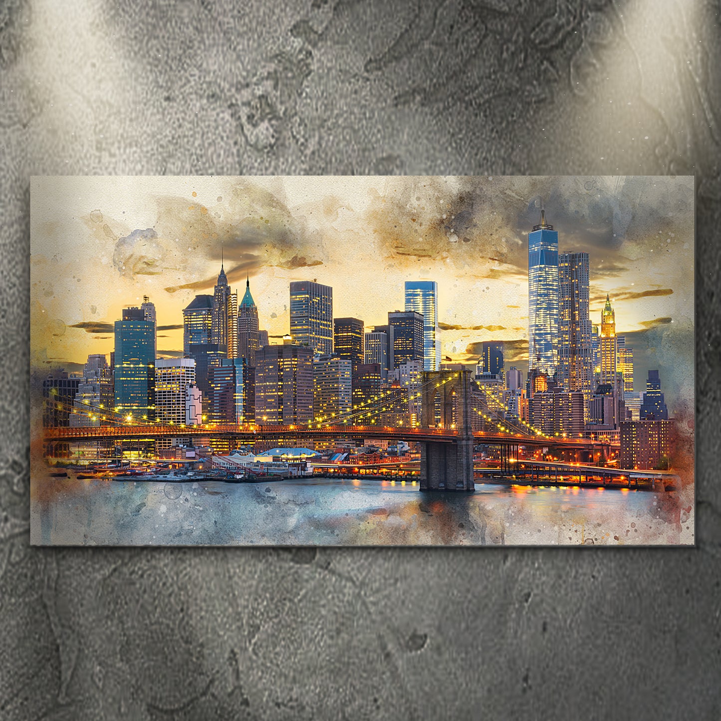 New York City Night View Canvas Wall Art - Image by Tailored Canvases