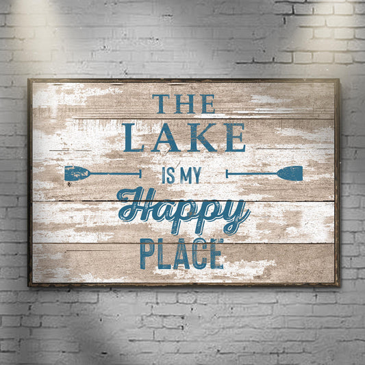 The Lake Is My Happy Place Sign III - Image by Tailored Canvases