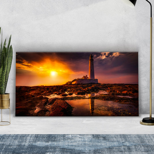 Ocean Sunset Lighthouse Canvas Wall Art - Image by Tailored Canvases