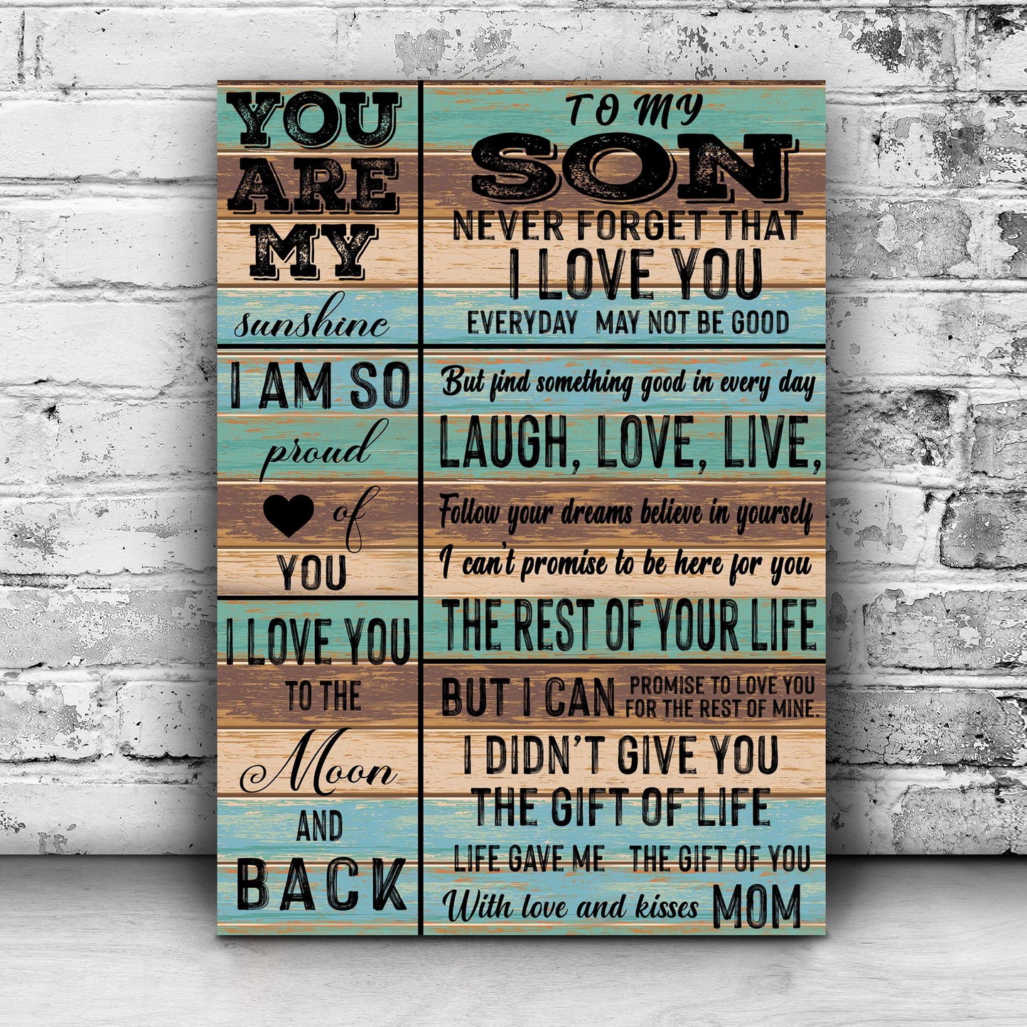 To My Son Sign Style 2 - Image by Tailored Canvases