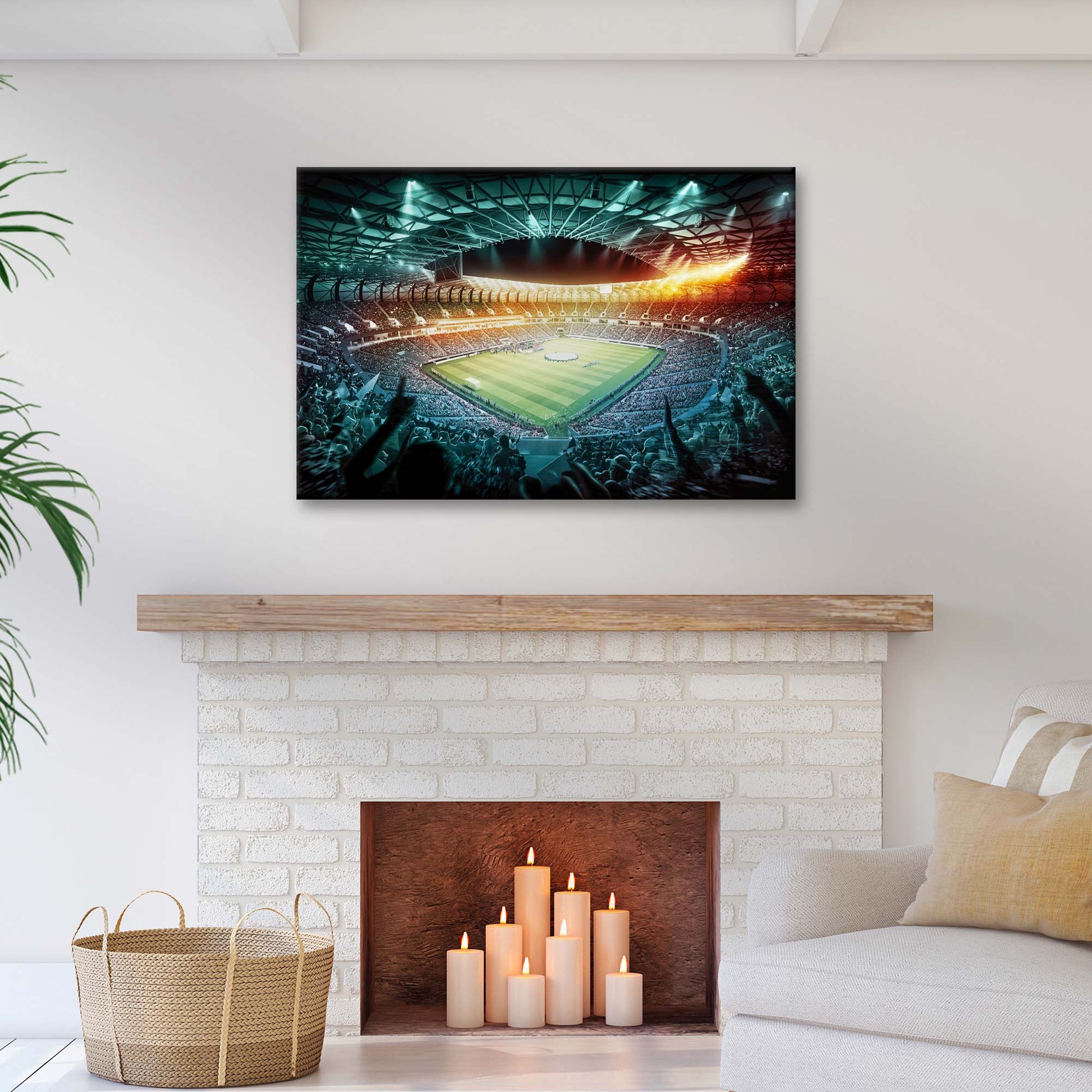 Stadium Soccer Full Packed Canvas Wall Art Style 1 - Image by Tailored Canvases
