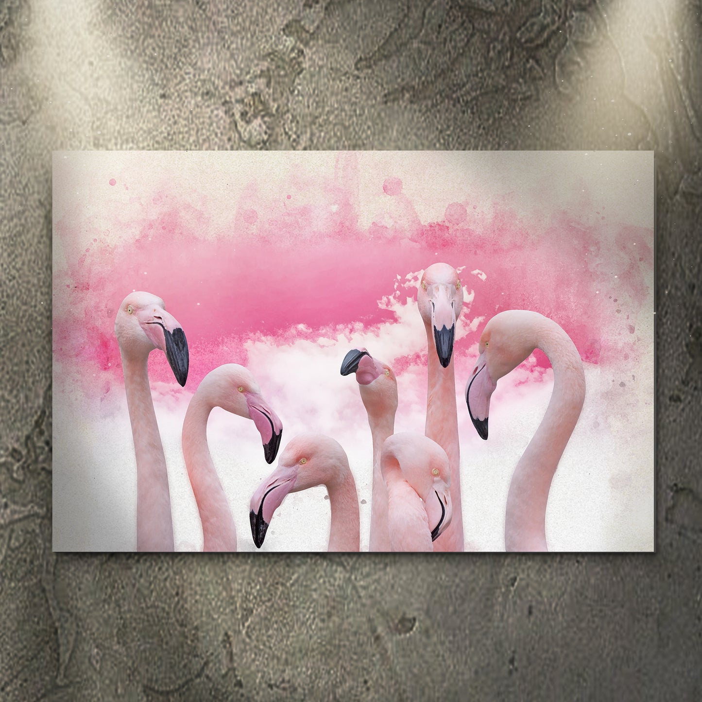 Pink Flamingo Watercolor Painting Canvas Wall Art Style 1 - Image by Tailored Canvases
