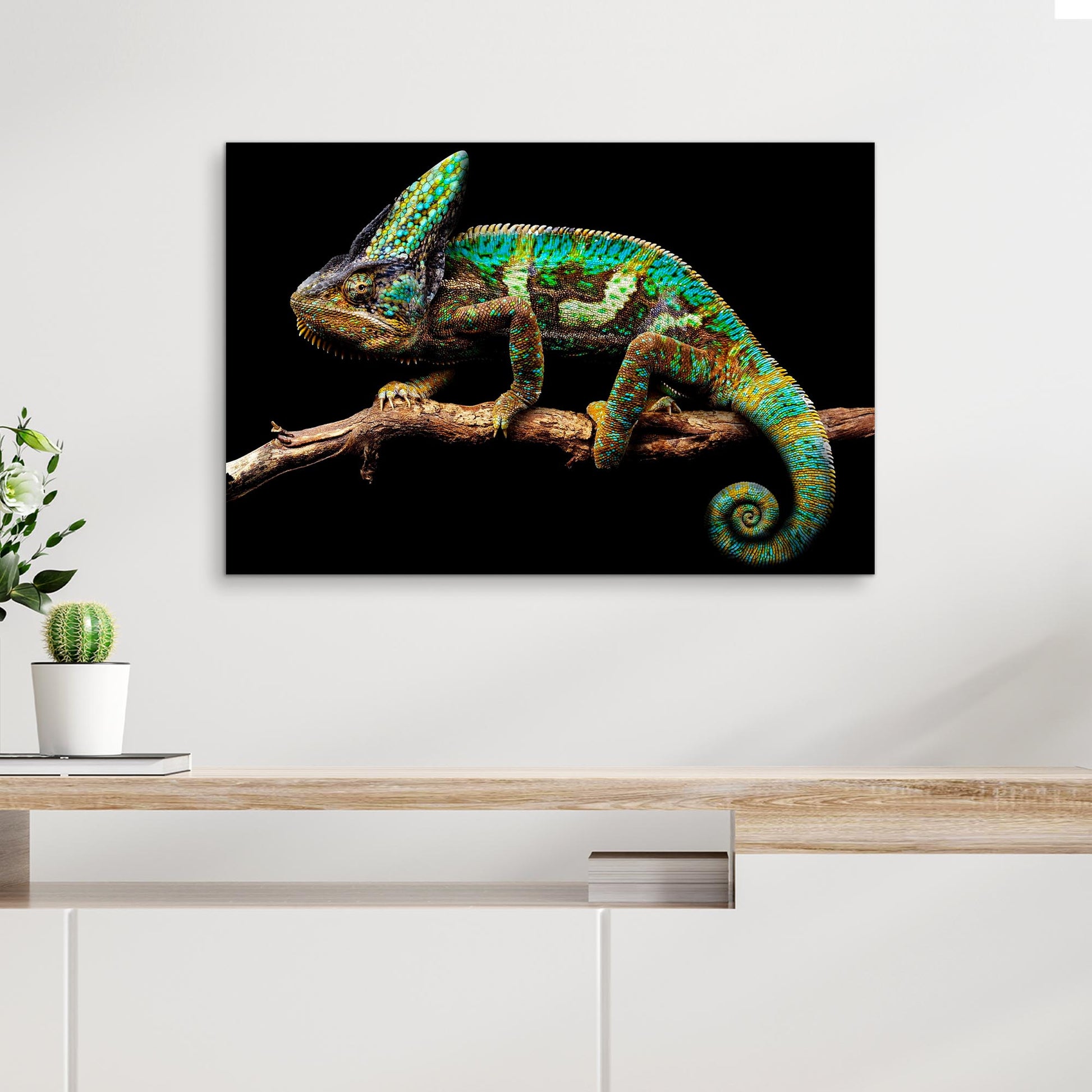 Reptile Lizard Veiled Chameleon Canvas Wall Art - by Tailored Canvases