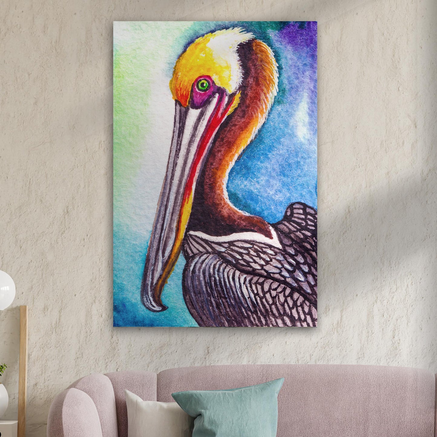 Pelican Painting "The Fish Catcher" Canvas Wall Art - Image by Tailored Canvases