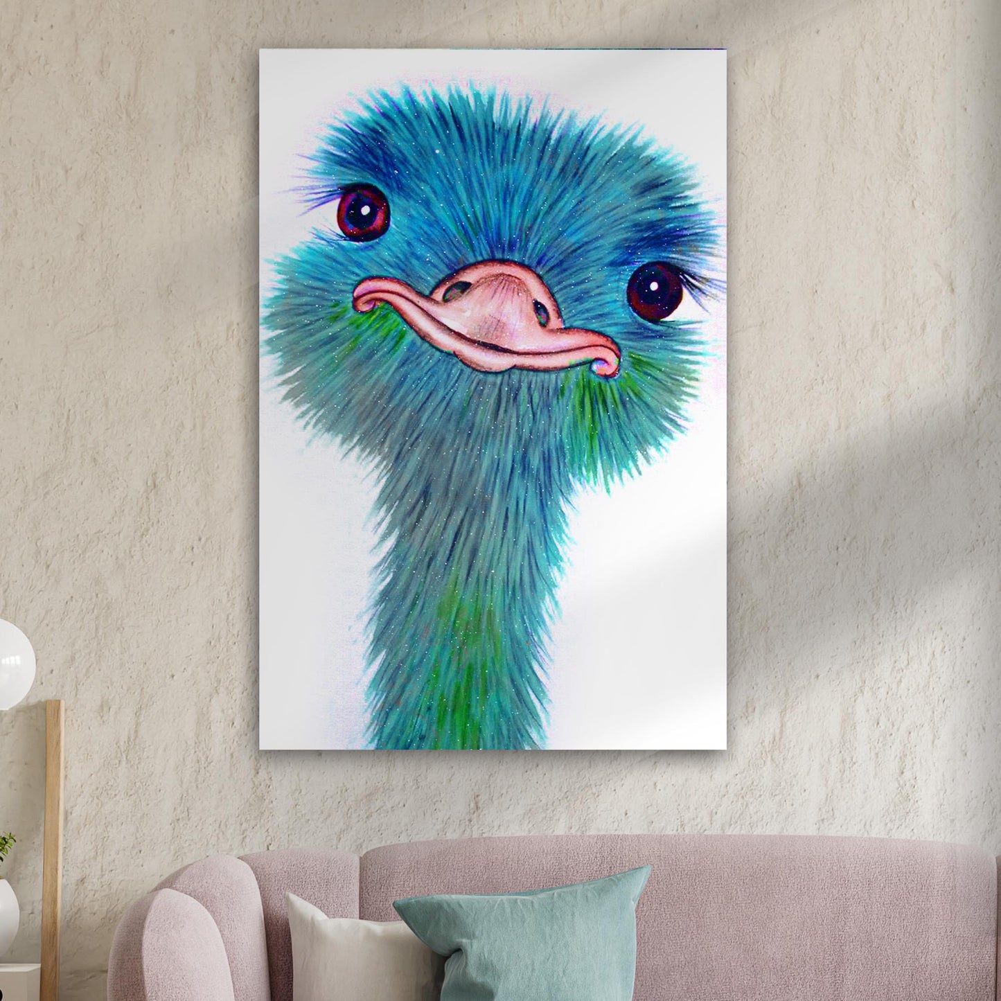 Watercolor Ostrich Canvas Wall Art  - Image by Tailored Canvases