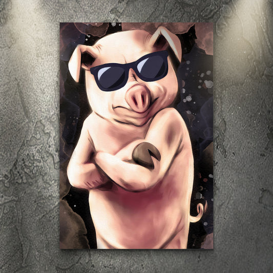 Cool Pig In Sunglasses Canvas Wall Art - Image by Tailored Canvases