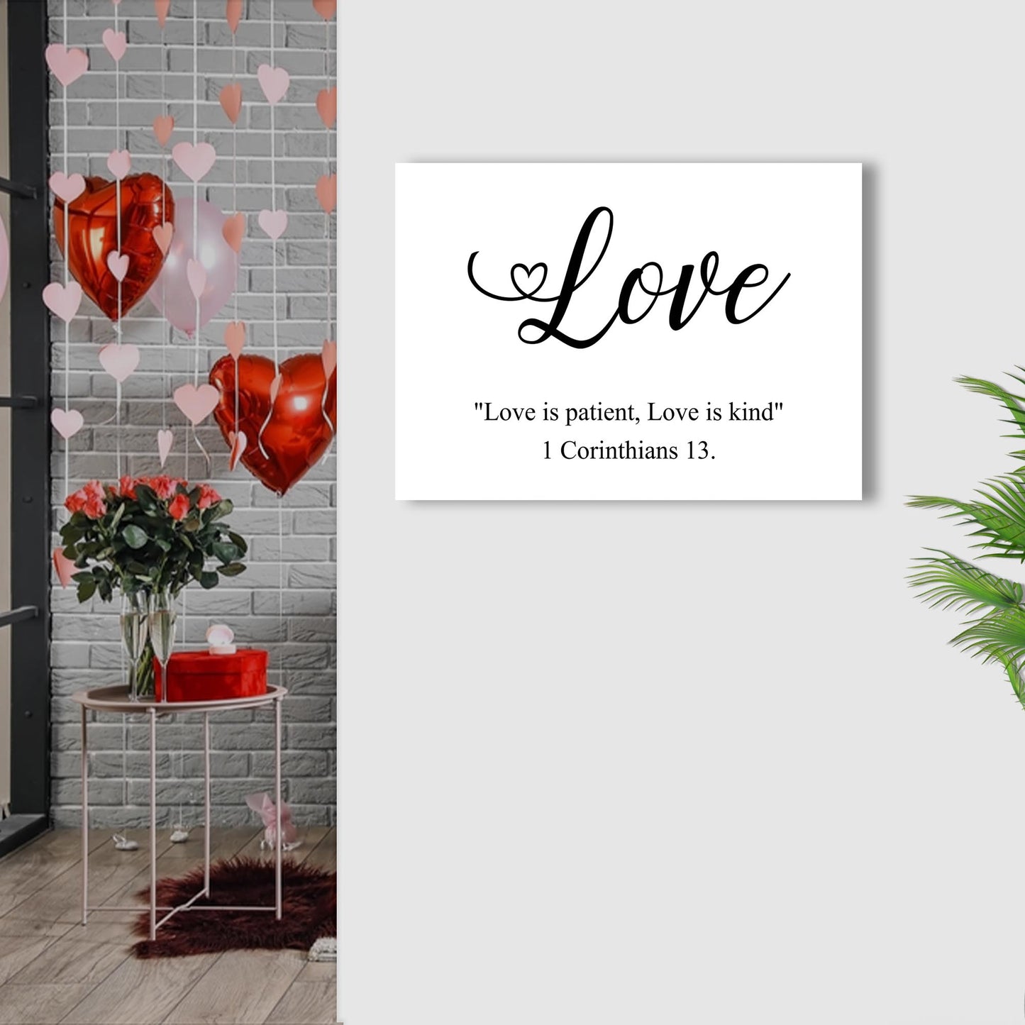 Valentine Black And White Love Sign Style 1 - Image by Tailored Canvases